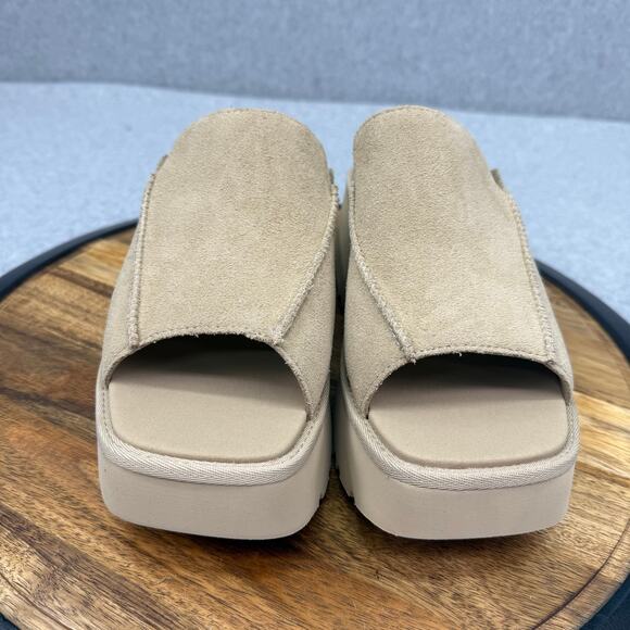 UGG New Heights Slide Sandals Women's 10 Mustard Seed Suede [1167476] - Picture 2 of 6